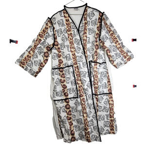 The African Village Overcoat Jacket RN 43485 Winter Pockets Africa Leopard Print